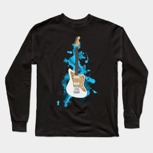 Offset Style Electric Guitar White Blonde Color Long Sleeve T-Shirt